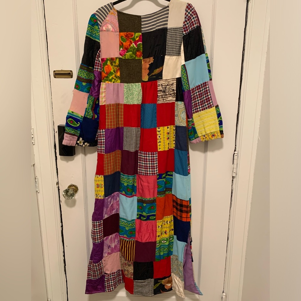 Vintage Handmade 1970s Patchwork Quilt Dress - Picture 11 of 11